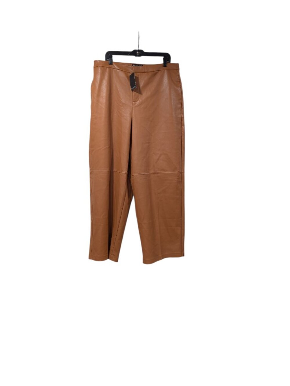 Eloquii NWT Tan Plus Size Faux Leather Sleek Wide Leg Pants Sz 14